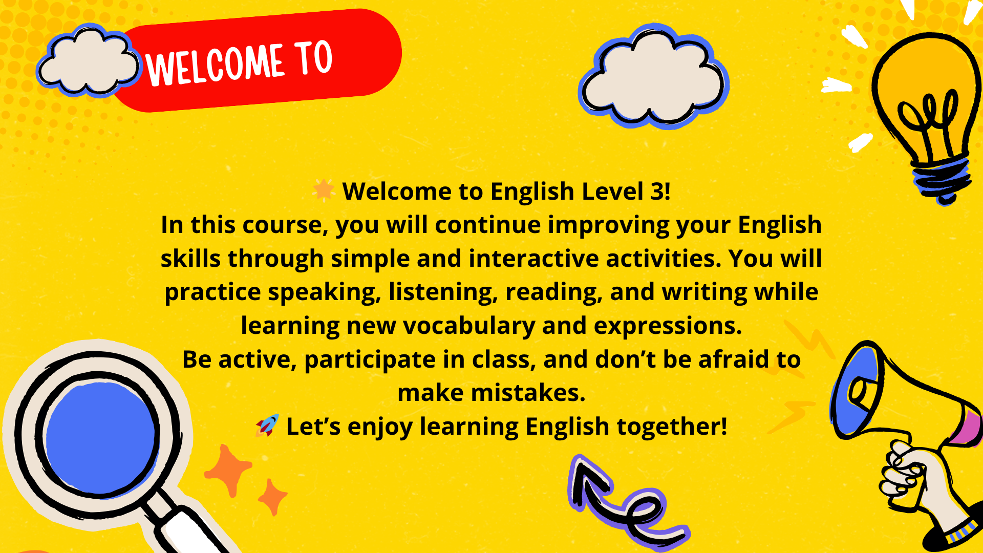 WELCOME ENGLISH LEVEL 3